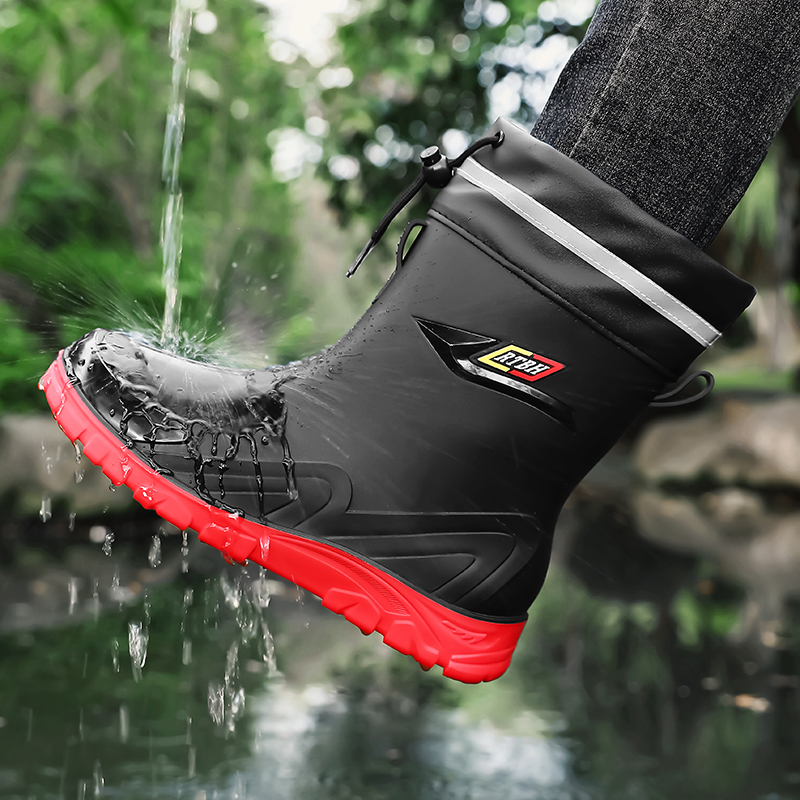 Fishing Boots - Men's high-top casual rain boots four