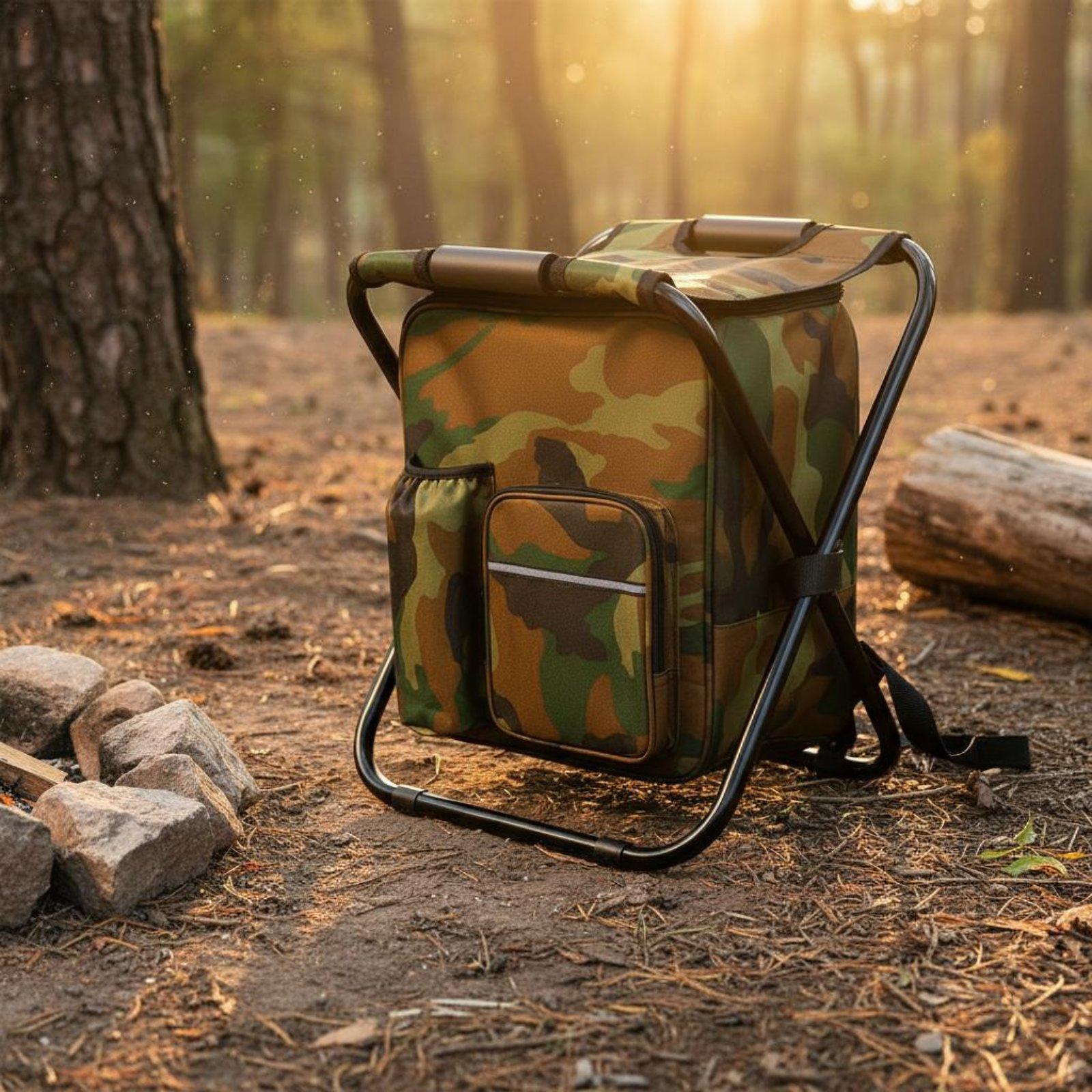 Fishing Backpack - Backpack Chiller Stool Foldable Design Backpack