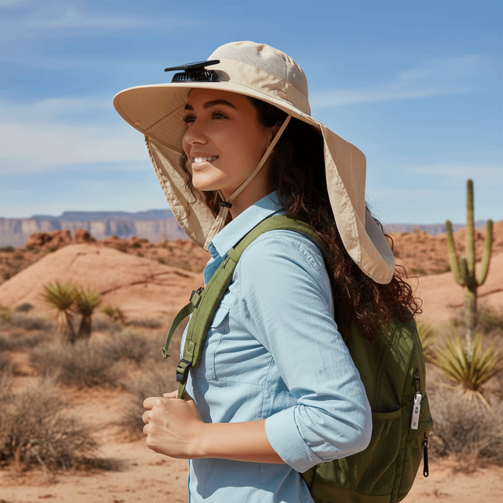 Fishing Hat - Gift UPF50+ Solar Fan Hat Waterproof