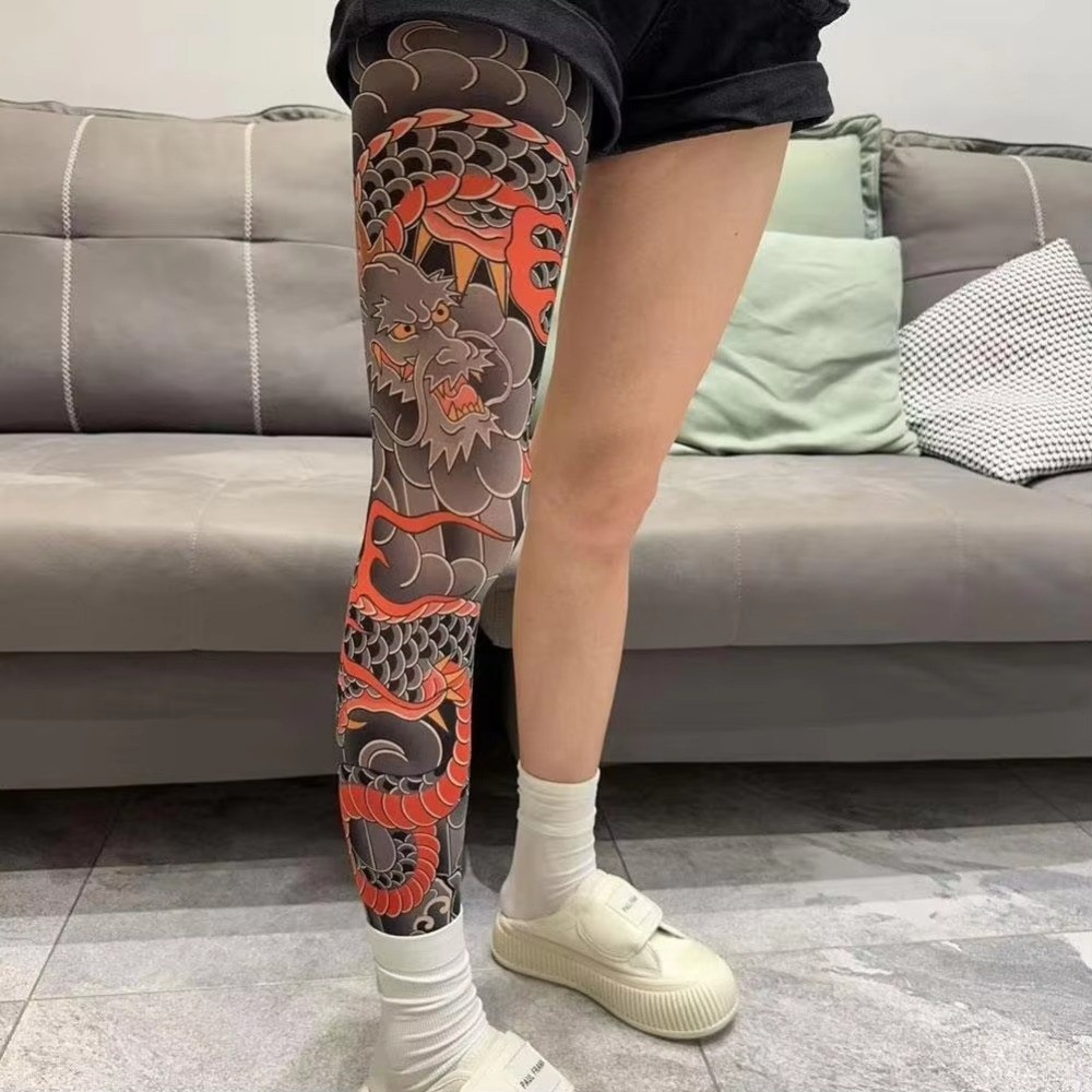 Full Leg Fake Tattoo Socks Pri - Fishing Socks review and price