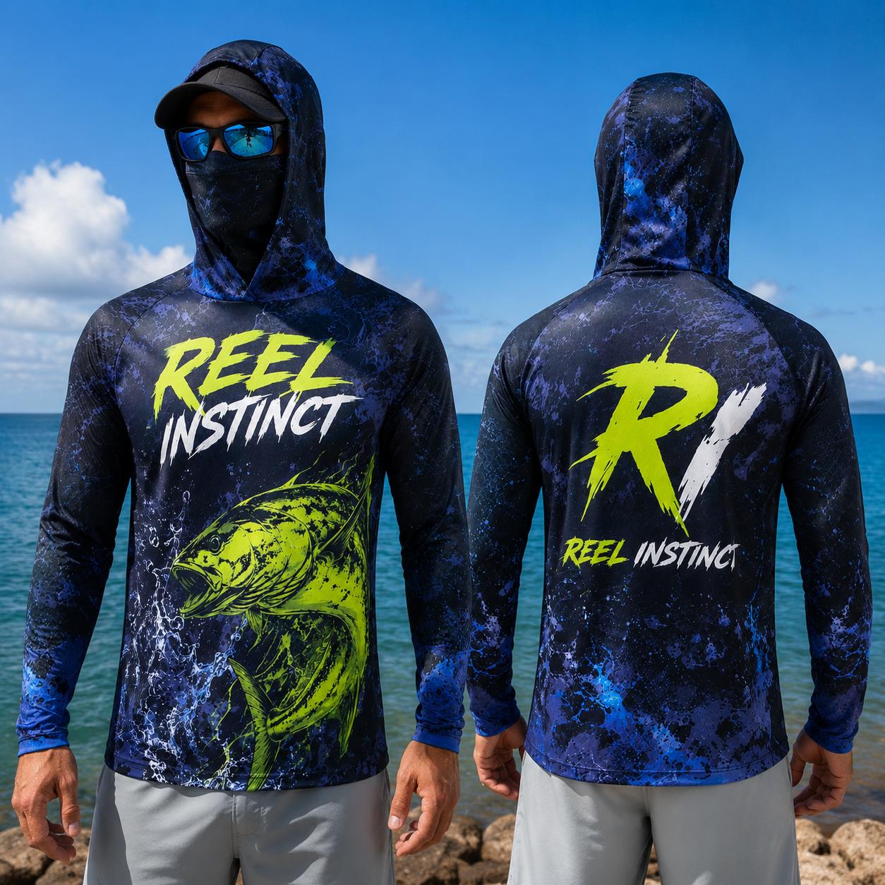 Fishing Hoodie Shirt Men Long  - Fishing Mask Sun Protection review and price
