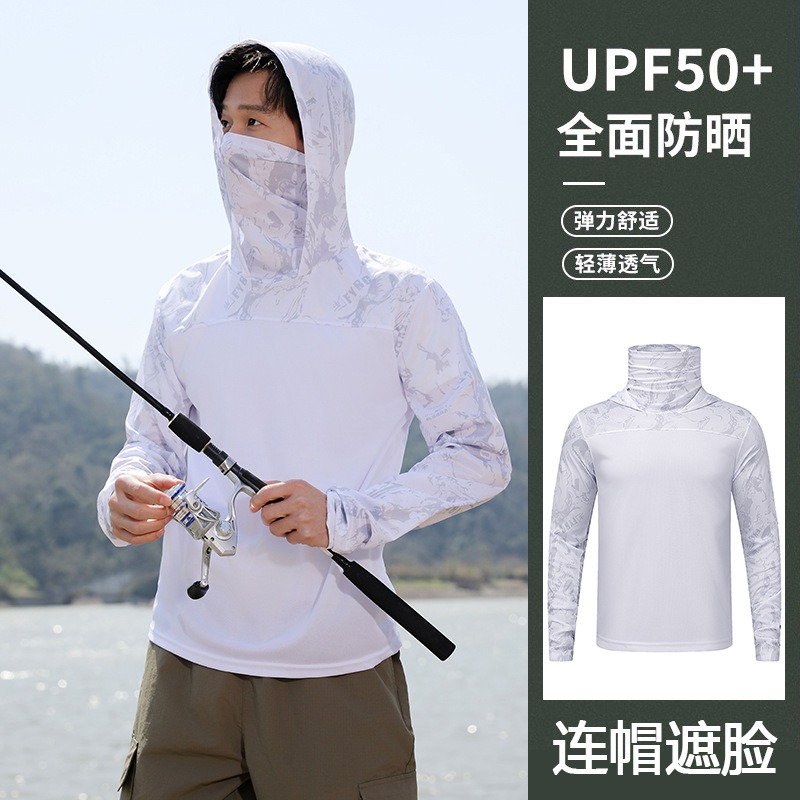 Fishing Shirt Hooded Men Sunsc - Fishing Mask Sun Protection review and price