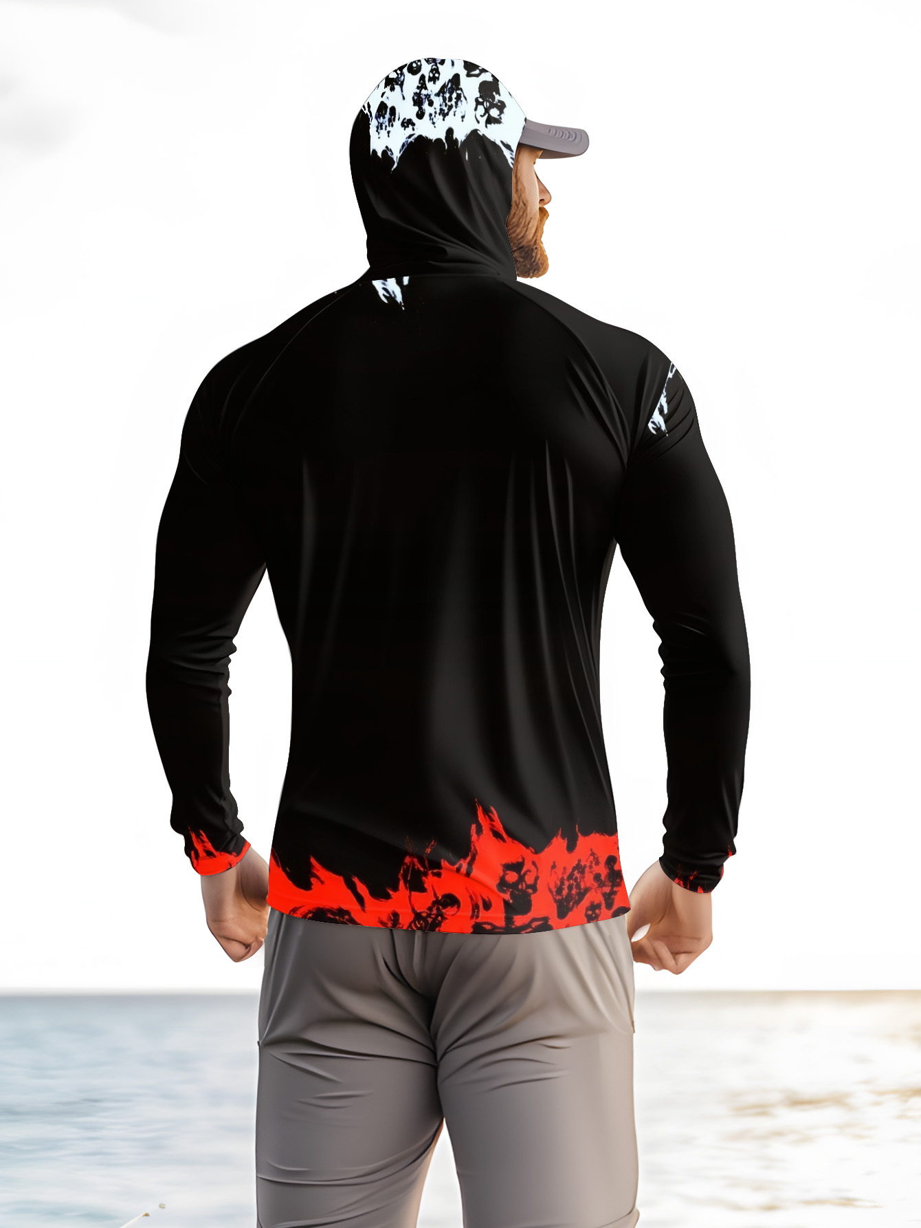 Men Hood Fishing Shirt long sl - Fishing Shirt Uv Protection review and price