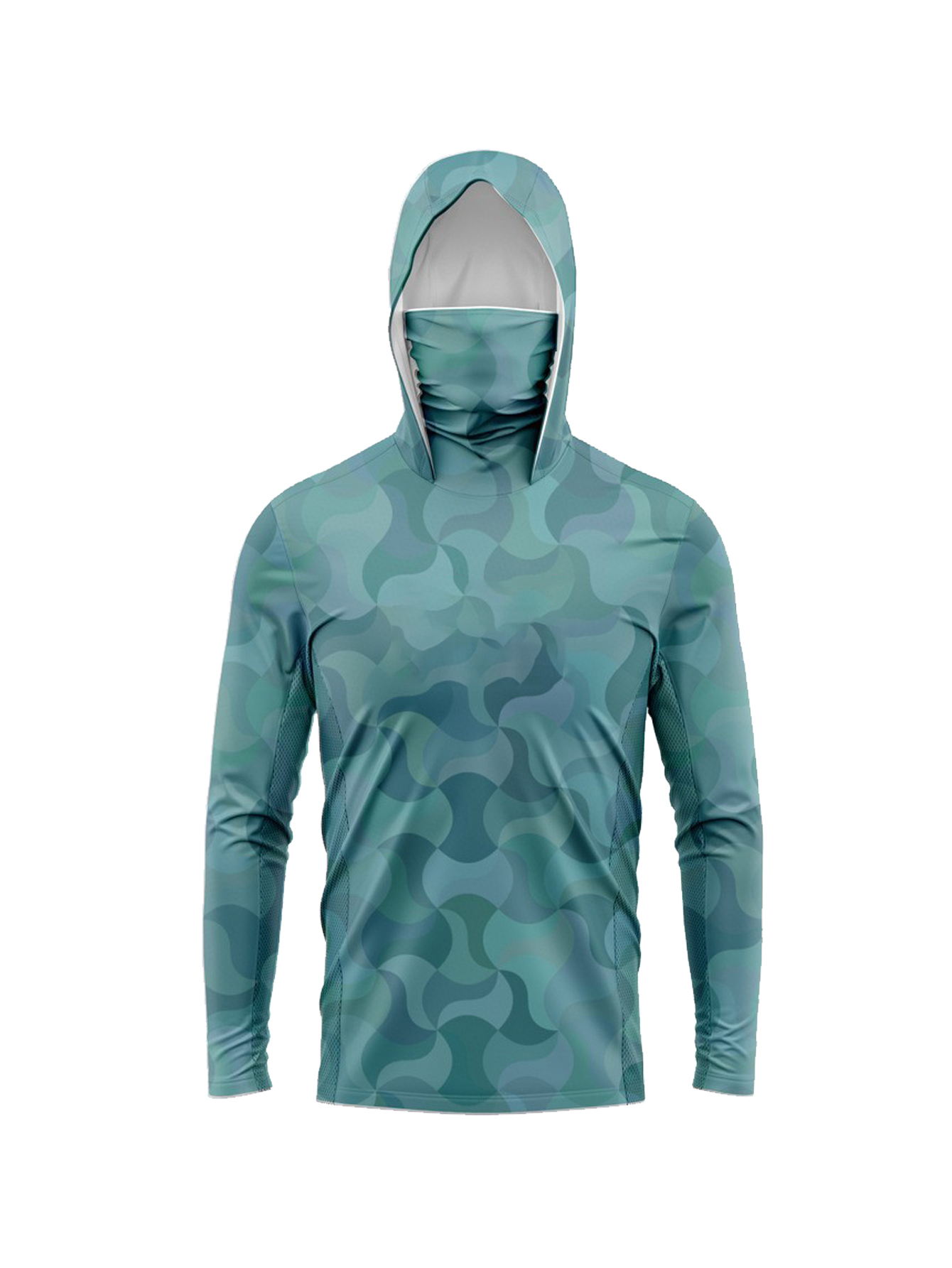 Dark Cyan Terrain Line Camo Me - Fishing Hoodie review and price