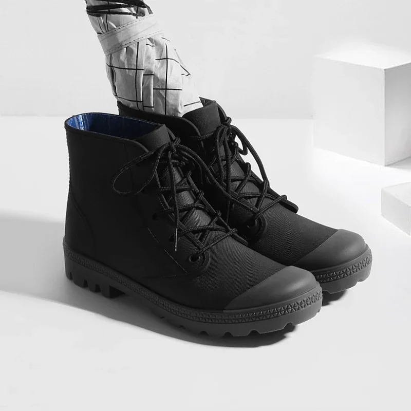 Winter Men Rain Boots Lace-up  - Fishing Boots review and price